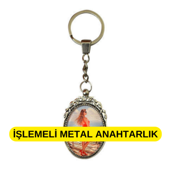 METAL OVAL ANAHTARLIK- İŞLEMELİ